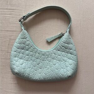 By Far Baby Amber Croc Embossed Leather Mini Shoulder Bag